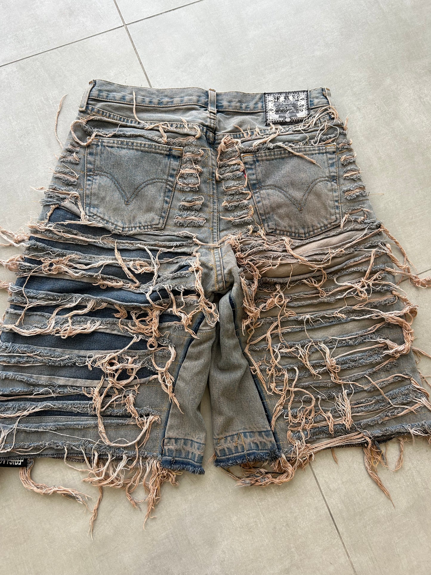 sandblasted shorts