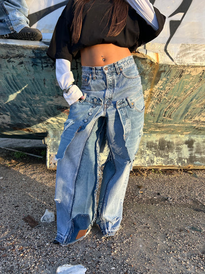 Dual Denim Pants