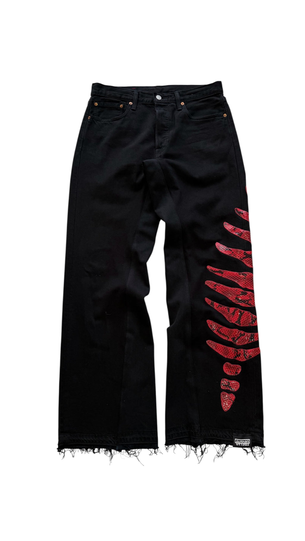 SKELETON LINE JEANS red phyton