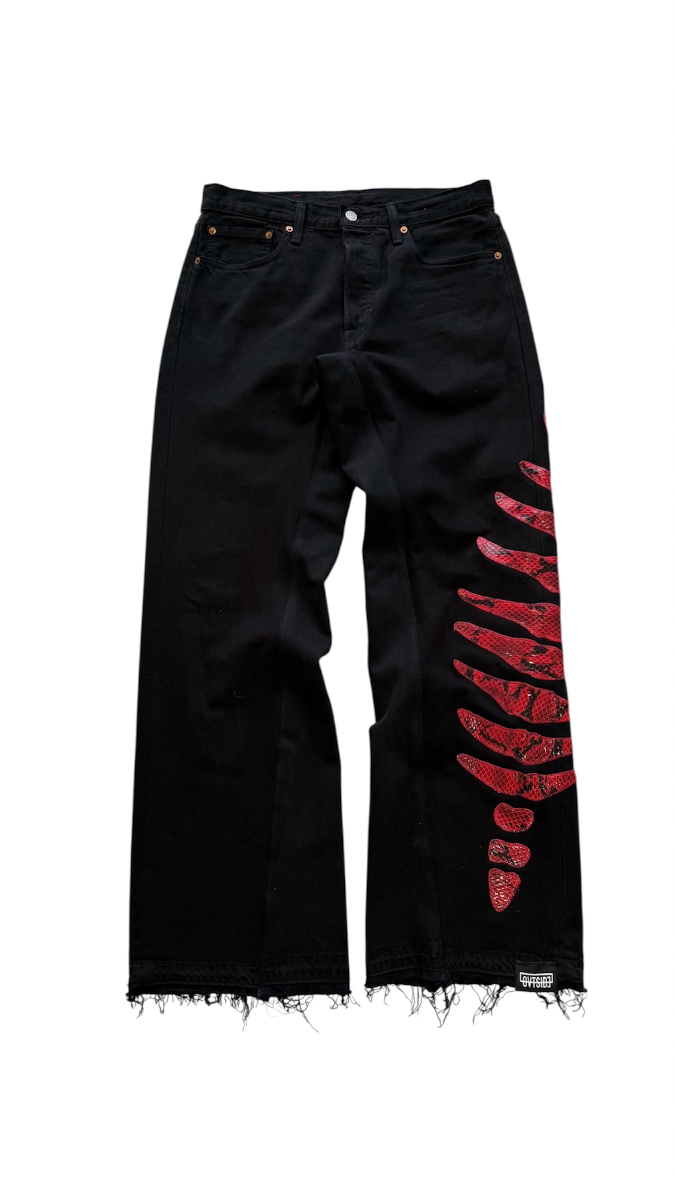 SKELETON LINE JEANS red phyton