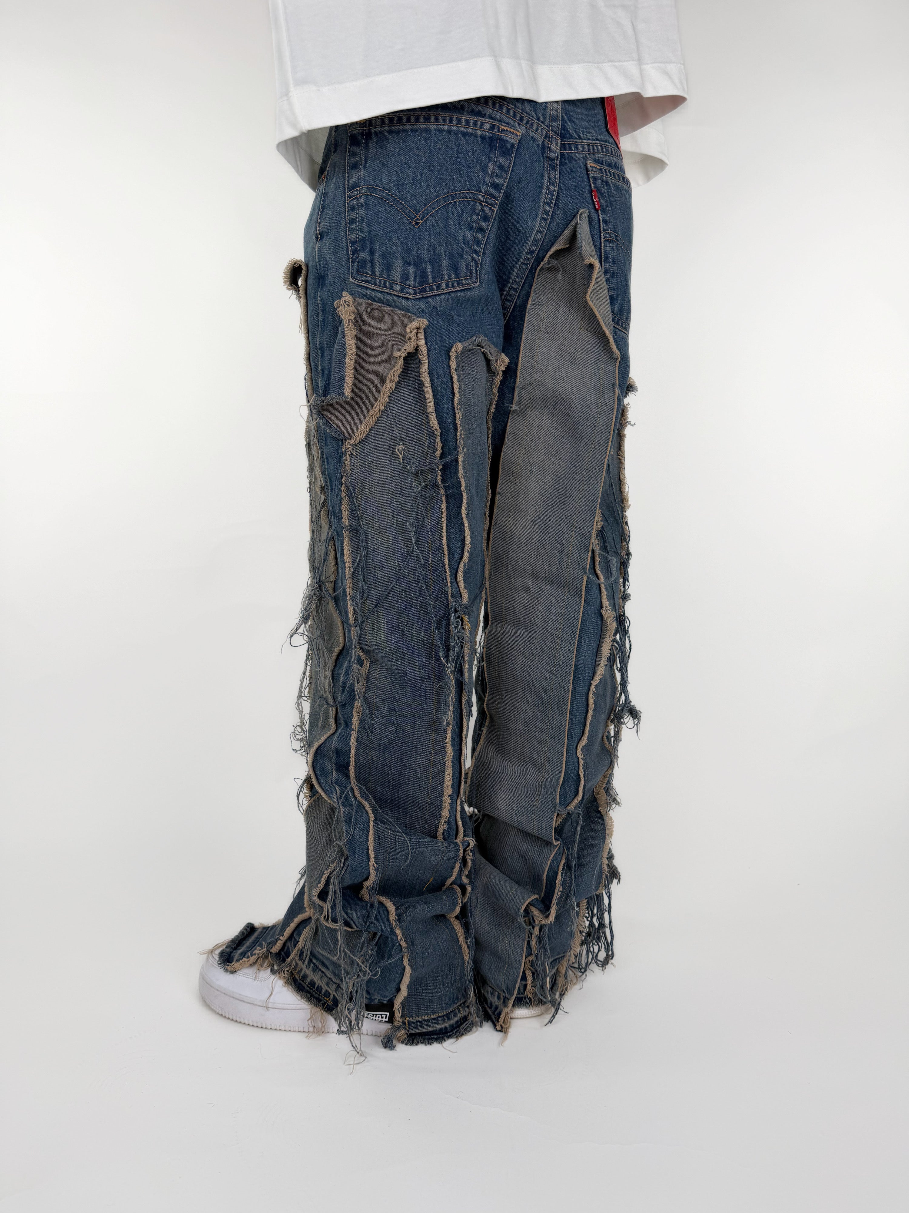 sandblasted jeans