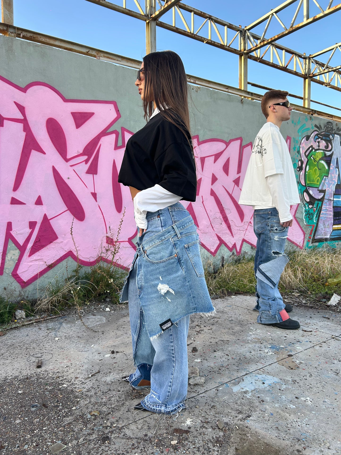 Dual Denim Pants