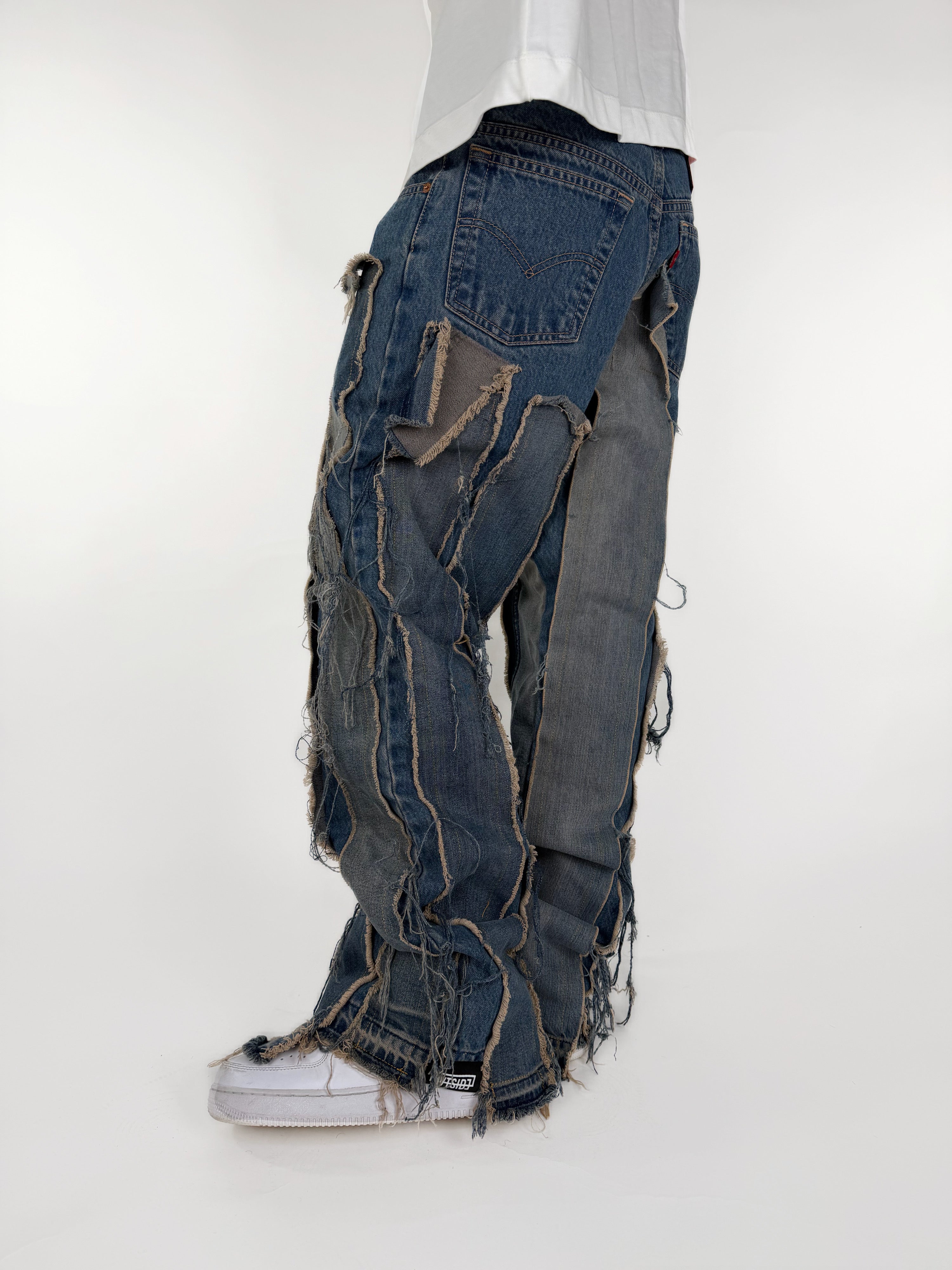sandblasted jeans