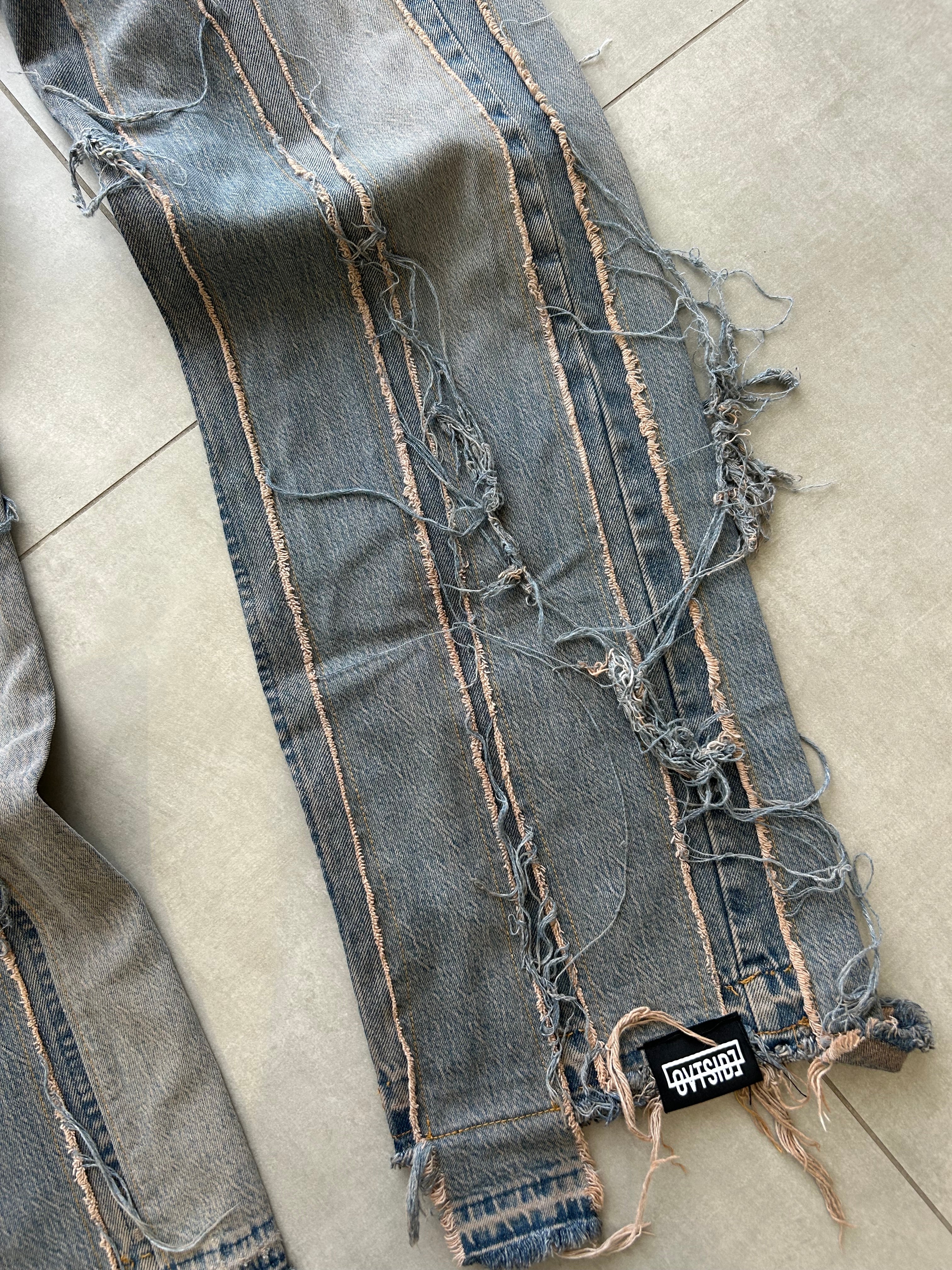 sandblasted jeans
