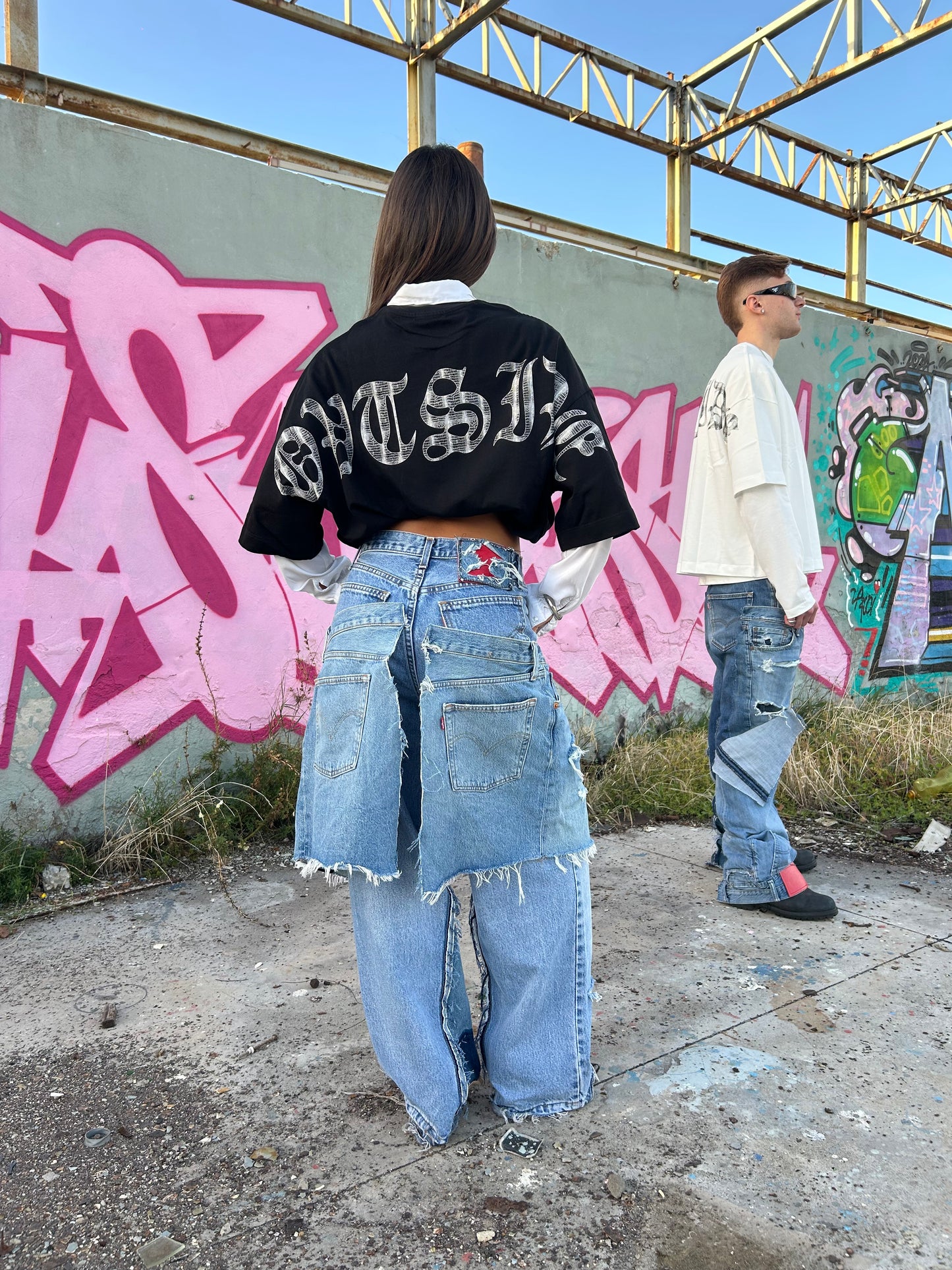 Dual Denim Pants