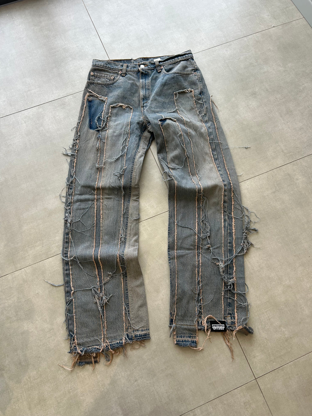 sandblasted jeans