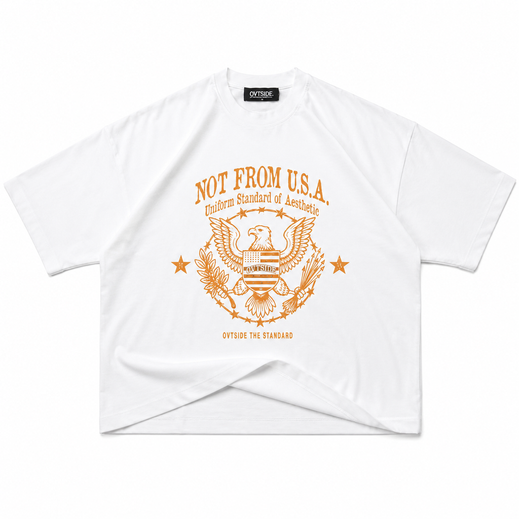 Not from U.S.A. White tee