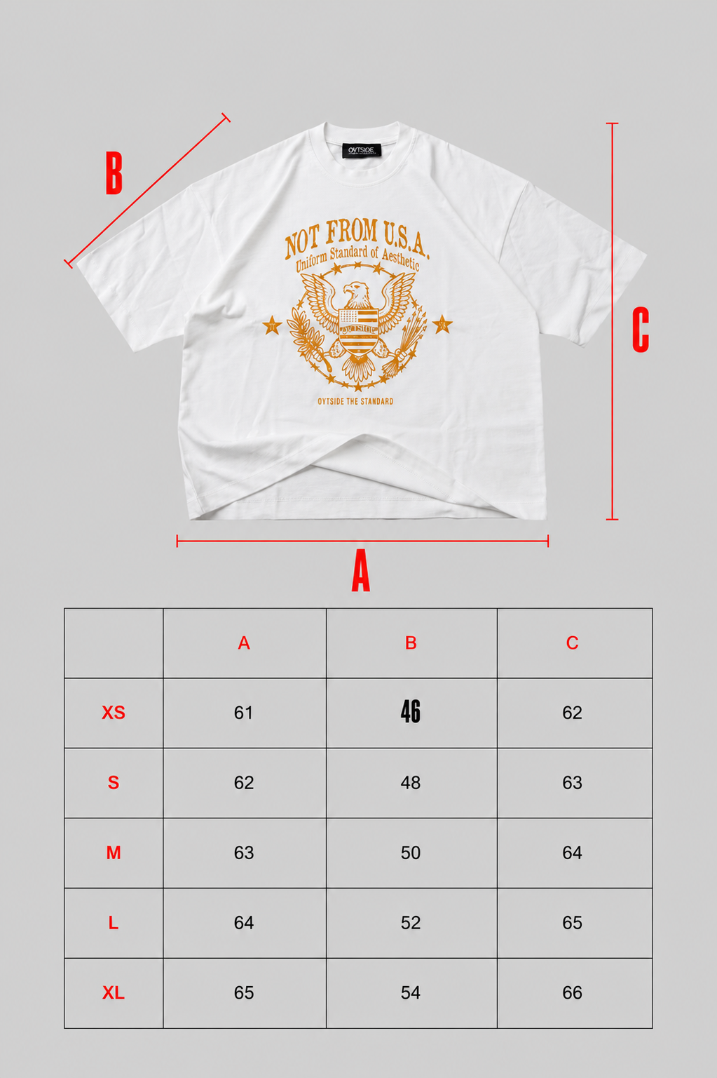 Not from U.S.A. White tee